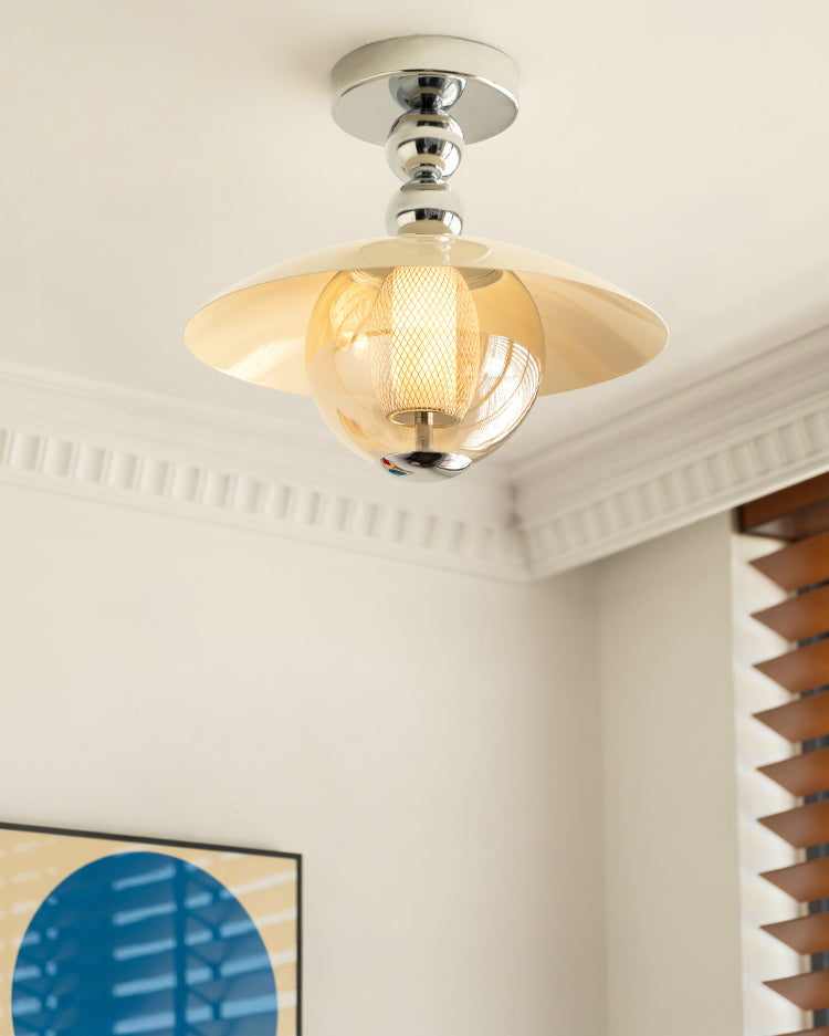 WOMO Flying Saucer Glass Ceiling Light-WM1220