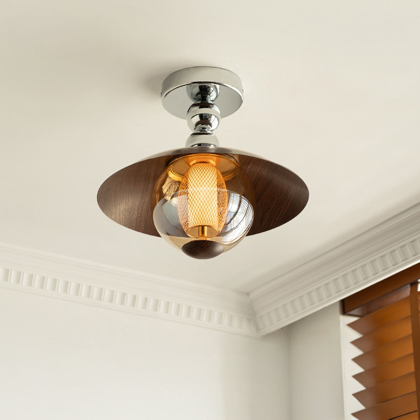 WOMO Flying Saucer Glass Ceiling Light-WM1220