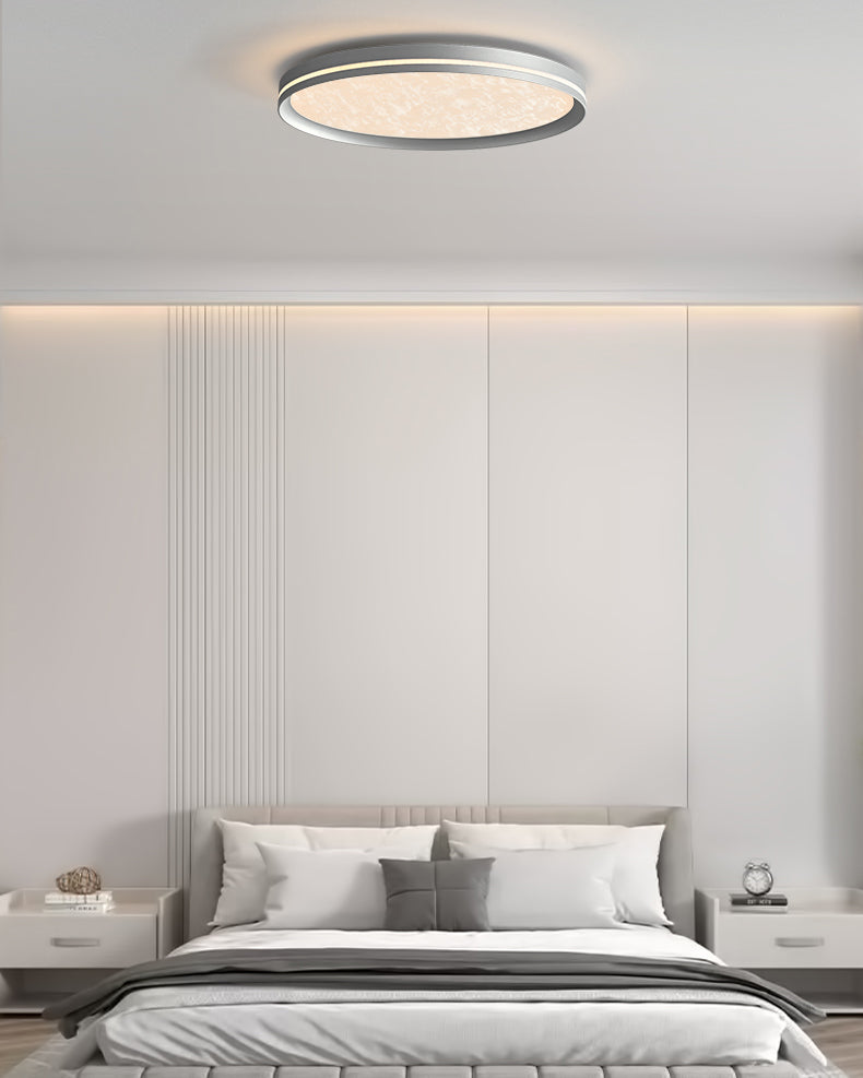 WOMO Silver Round Flush Mount Ceiling Light-WM1224