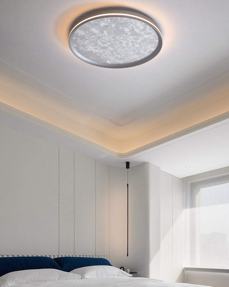 WOMO Silver Round Flush Mount Ceiling Light-WM1224