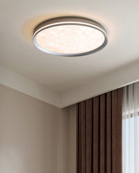 WOMO Silver Round Flush Mount Ceiling Light-WM1224