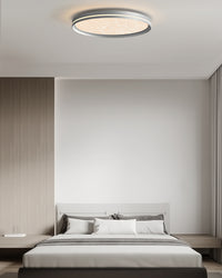 WOMO Silver Round Flush Mount Ceiling Light-WM1224