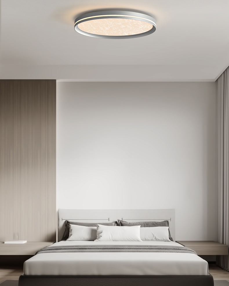 WOMO Silver Round Flush Mount Ceiling Light-WM1224