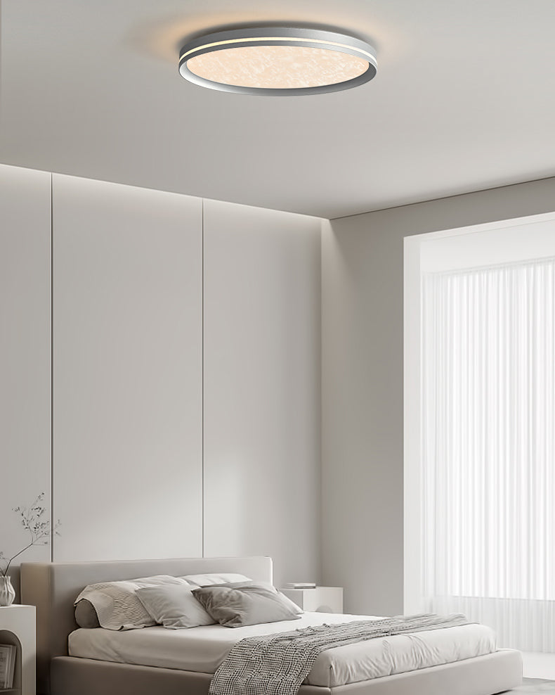 WOMO Silver Round Flush Mount Ceiling Light-WM1224