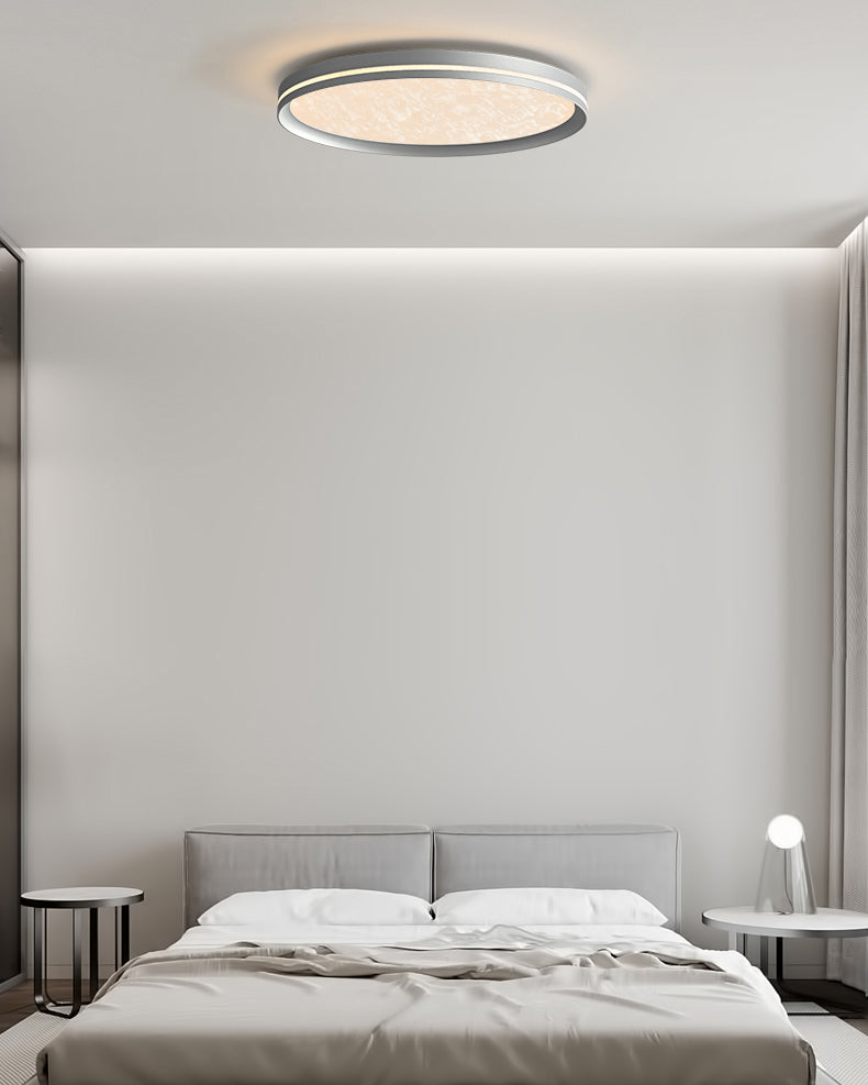 WOMO Silver Round Flush Mount Ceiling Light-WM1224