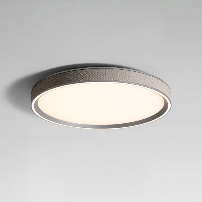 WOMO Leather Round Flat Ceiling Light-WM1225