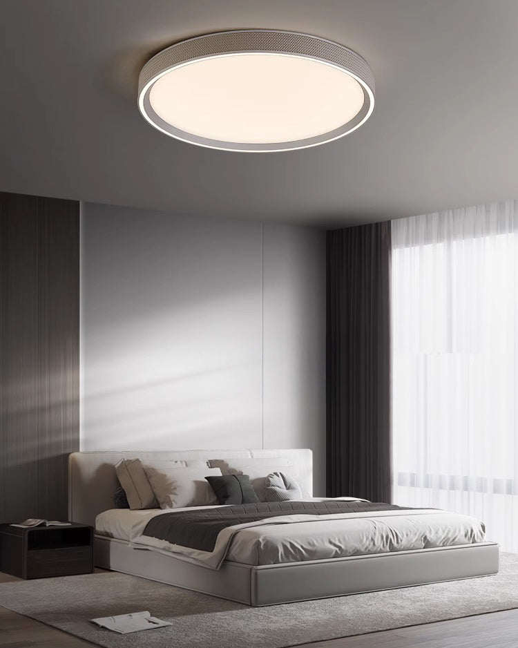 WOMO Leather Round Flat Ceiling Light-WM1225