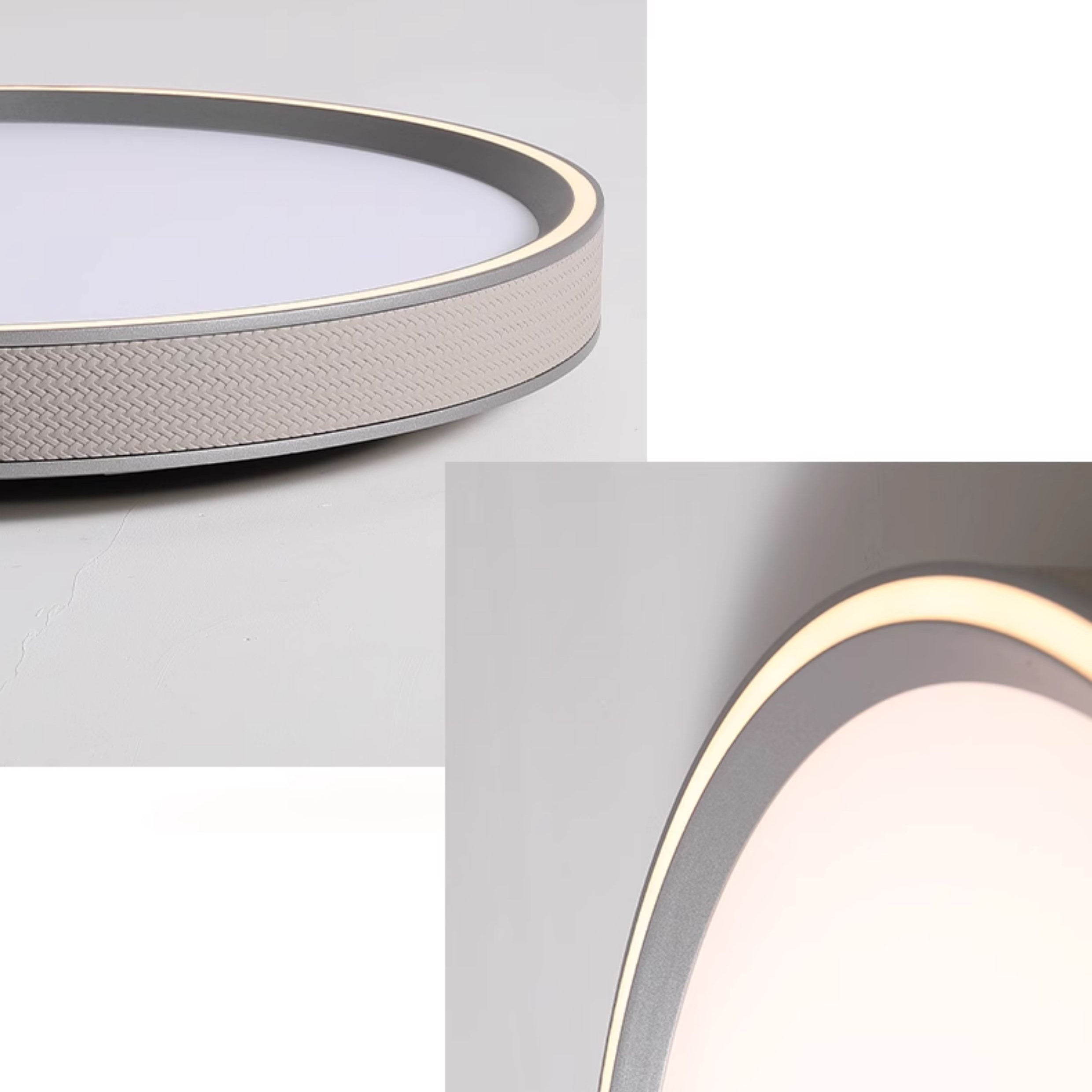 WOMO Leather Round Flat Ceiling Light-WM1225