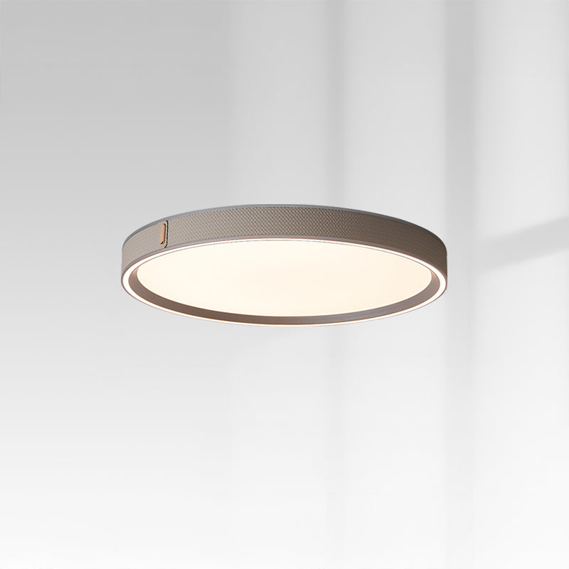 WOMO Grey Round Leather Ceiling Light-WM1231