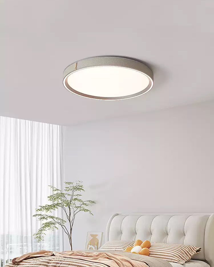 WOMO Grey Round Leather Ceiling Light-WM1231