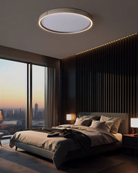 WOMO Grey Round Leather Ceiling Light-WM1231
