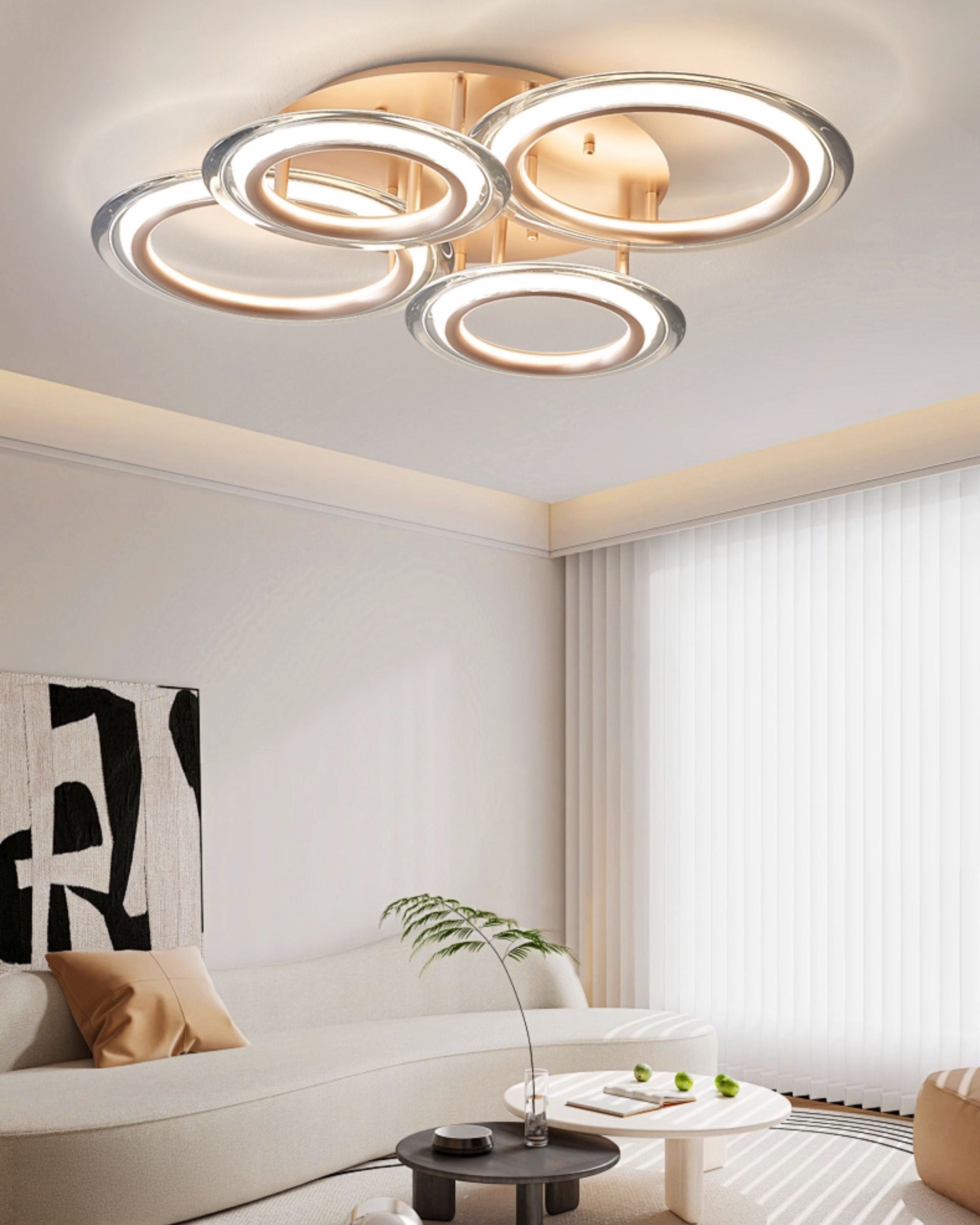 WOMO Circular LED Semi Flush Mount Ceiling Light-WM1233