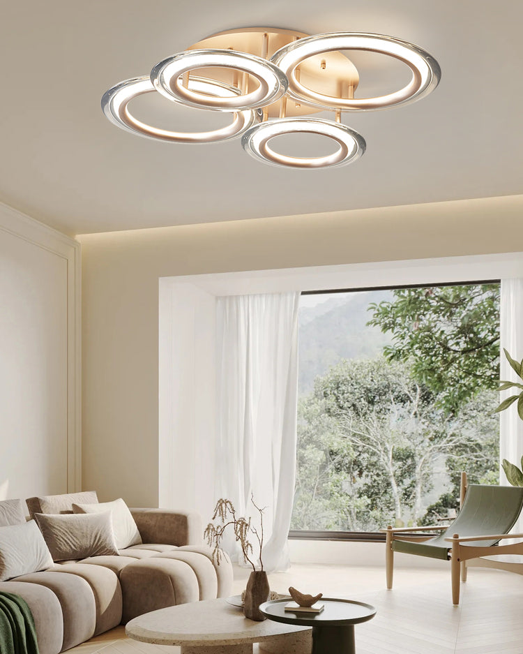 WOMO Circular LED Semi Flush Mount Ceiling Light-WM1233
