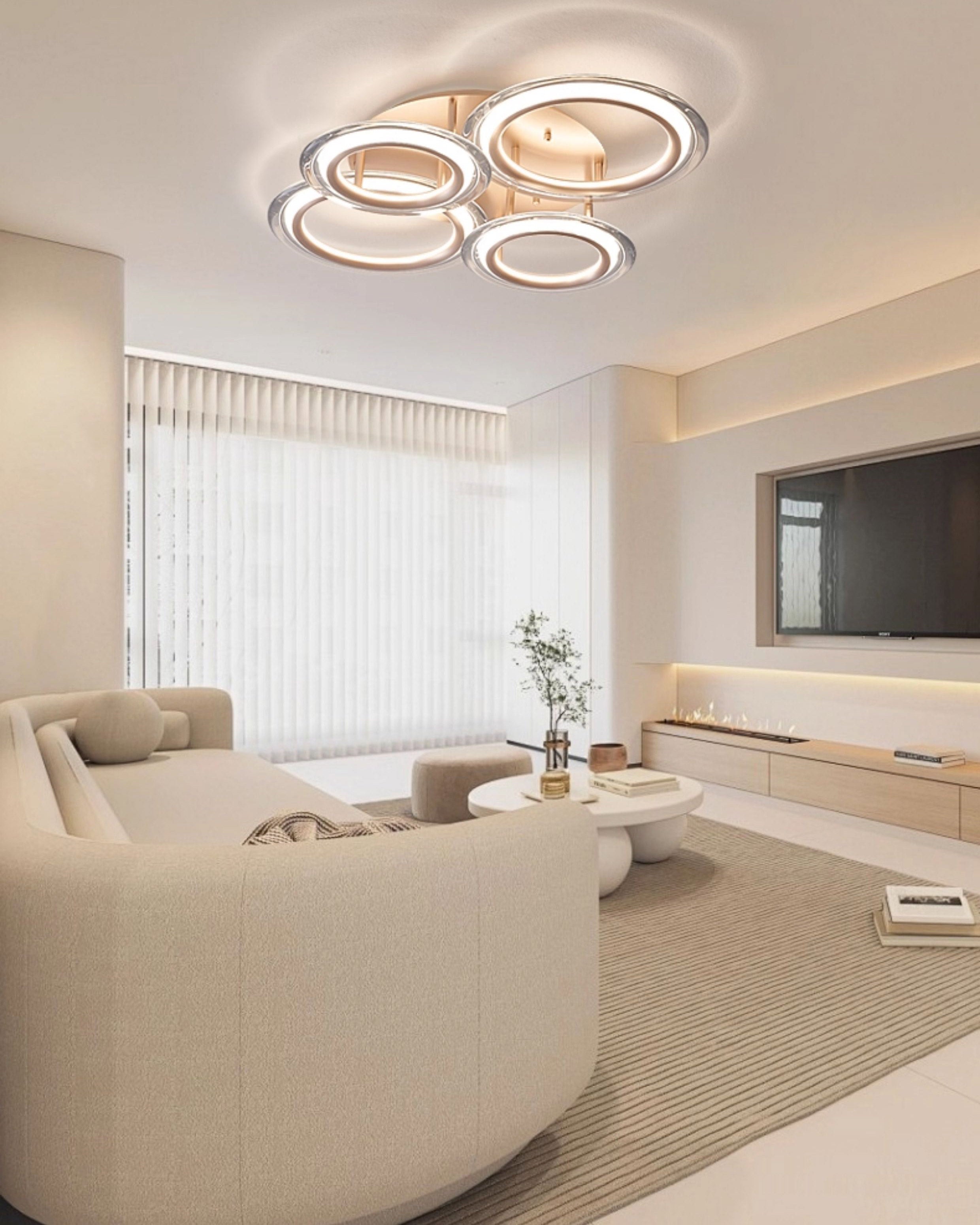 WOMO Circular LED Semi Flush Mount Ceiling Light-WM1233