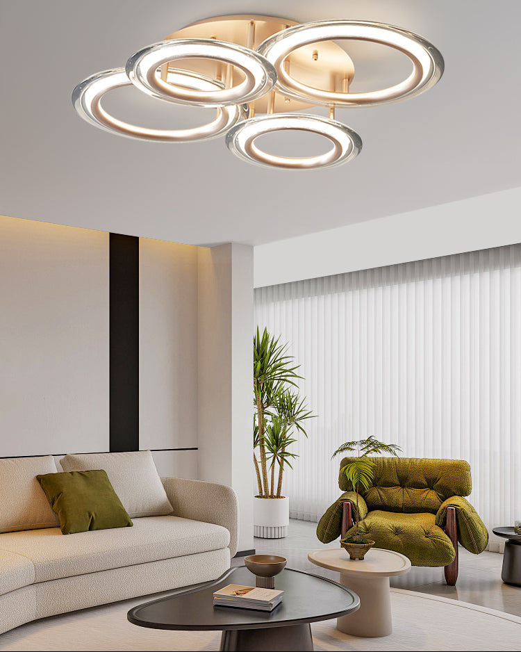 WOMO Circular LED Semi Flush Mount Ceiling Light-WM1233