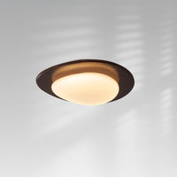WOMO Oval Walnut Flush Mount Ceiling Light-WM1235