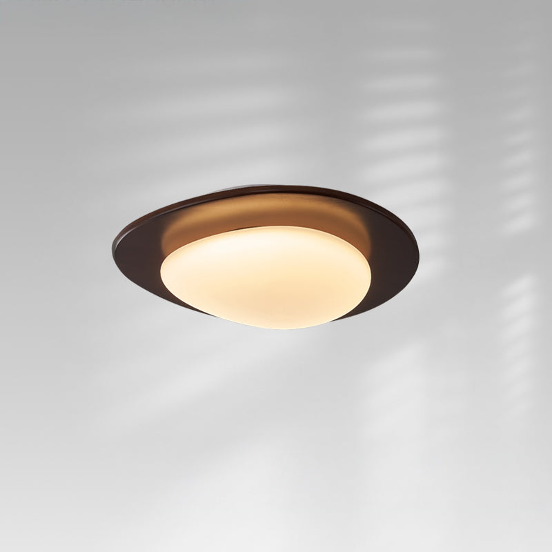 WOMO Oval Walnut Flush Mount Ceiling Light-WM1235