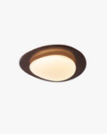 WOMO Oval Walnut Flush Mount Ceiling Light-WM1235