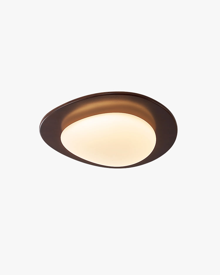 WOMO Oval Walnut Flush Mount Ceiling Light-WM1235