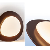 WOMO Oval Walnut Flush Mount Ceiling Light-WM1235
