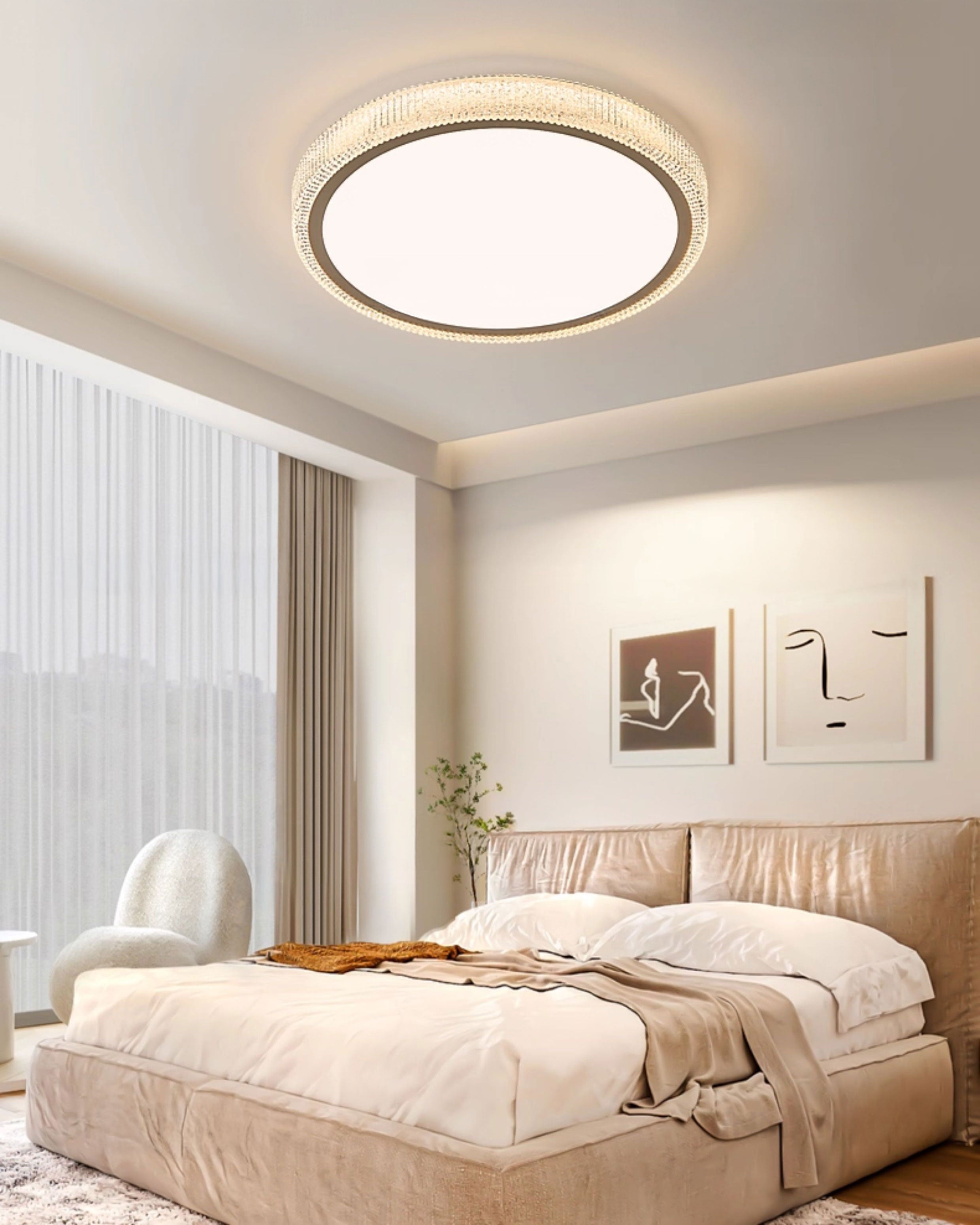 WOMO Luxury Round Flush Mount Ceiling Light-WM1236