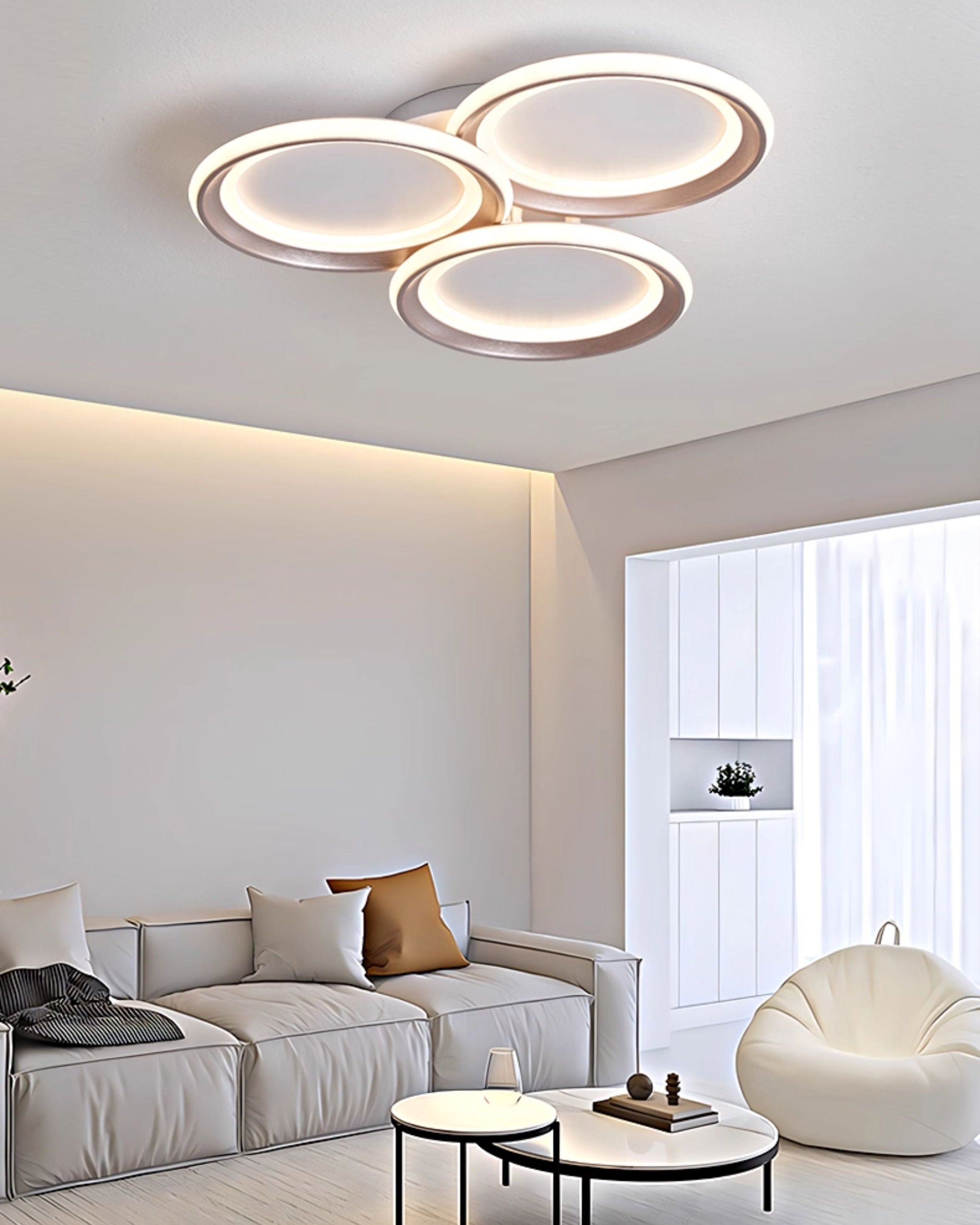 WOMO Circular LED Semi Flush Mount Ceiling Light-WM1238