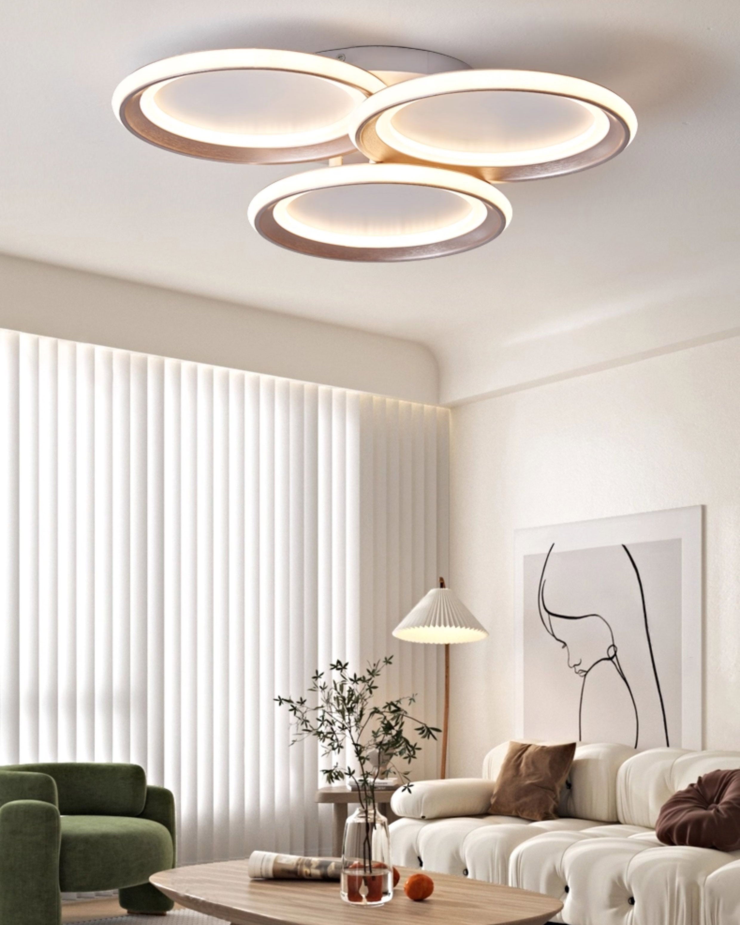 WOMO Circular LED Semi Flush Mount Ceiling Light-WM1238