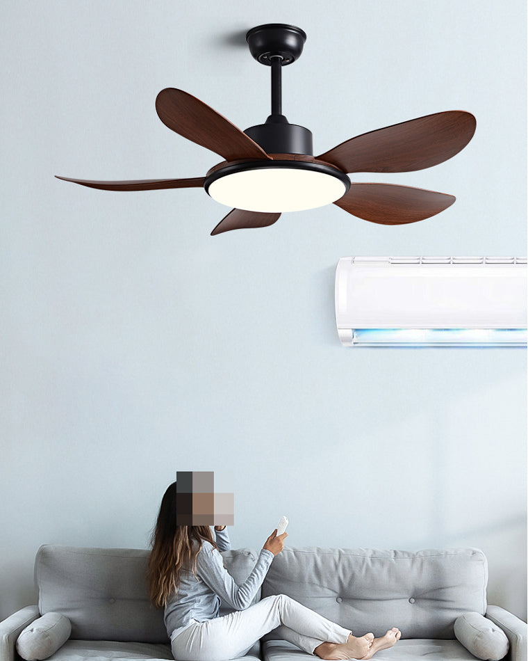 WOMO 5 Wood Blade Ceiling Fan Lamp-WM5003