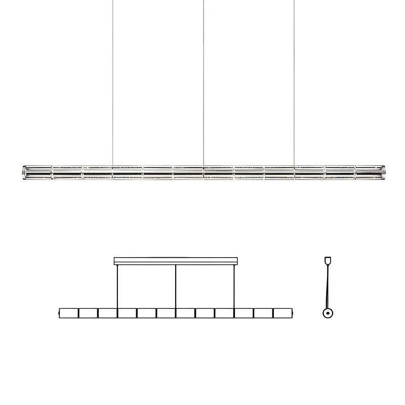WOMO Minimalist Glass Linear Chandelier-WM3222