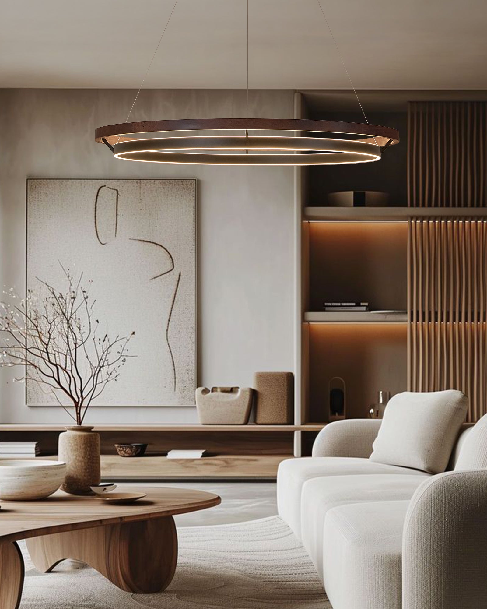 WOMO Circular Led Wood Chandelier-WM2492