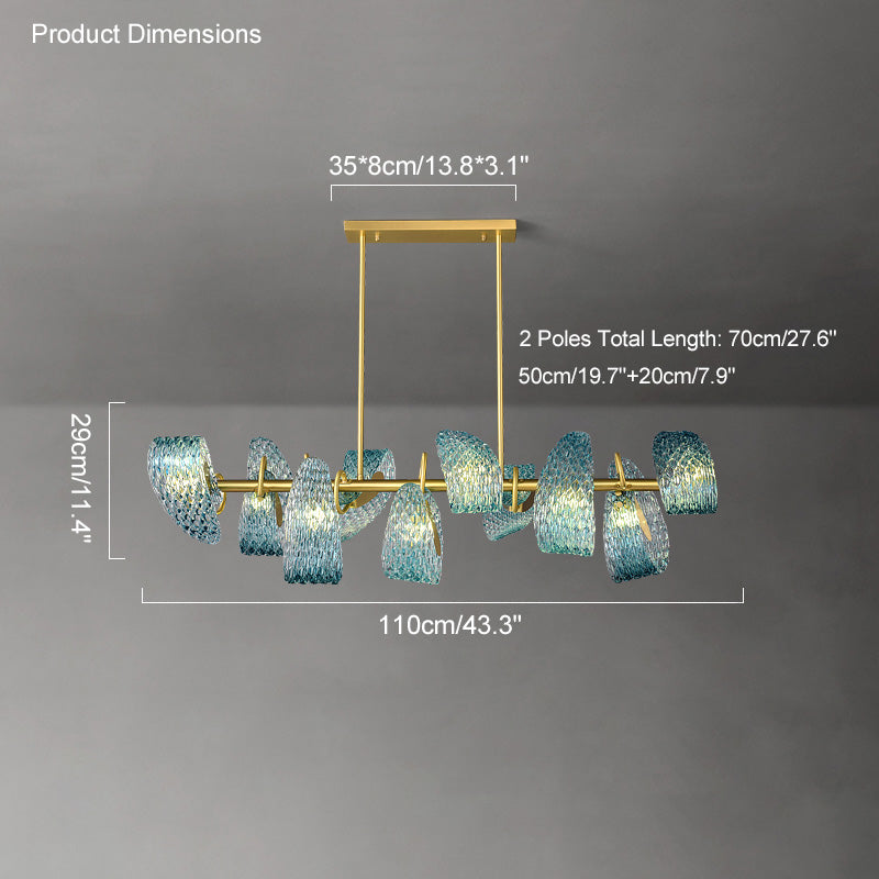 WOMO Peacock Blue Art Glass Chandelier-WM2213