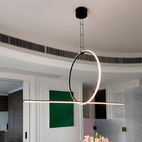 WOMO Minimalist Ring & Linear Bar Combination Chandelier-WM3227