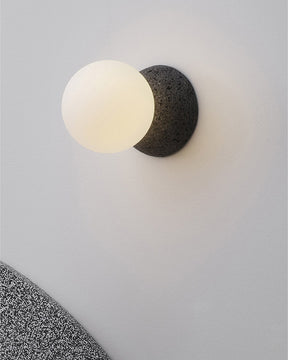 WOMO White & Black Glass Globe Wall Sconce-WM6103