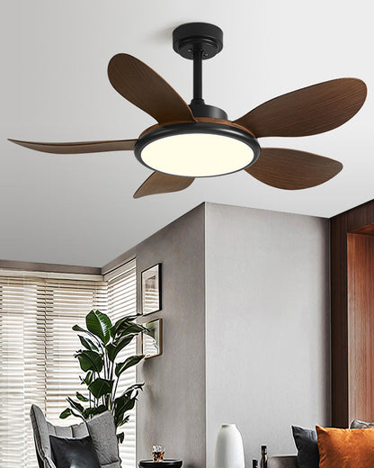 WOMO 5 Wood Blade Ceiling Fan Lamp-WM5003