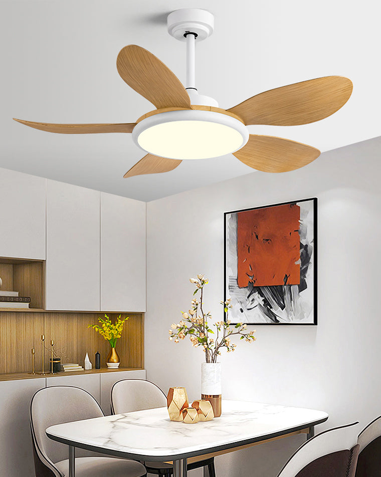 WOMO 5 Wood Blade Ceiling Fan Lamp-WM5003