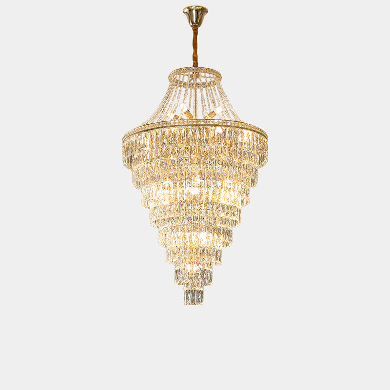 WOMO Oversized Gold Crystal Chandelier-WM2379