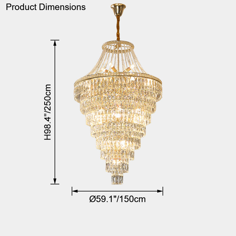 WOMO Oversized Gold Crystal Chandelier-WM2379