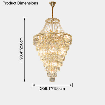 WOMO Oversized Gold Crystal Chandelier-WM2379