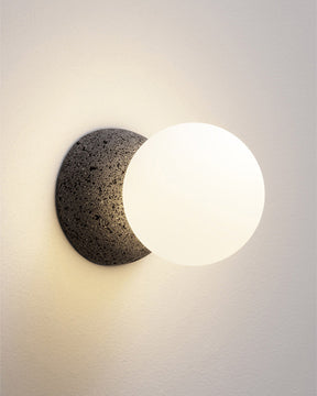 WOMO White & Black Glass Globe Wall Sconce-WM6103