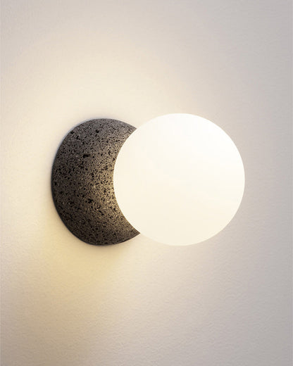 WOMO White & Black Glass Globe Wall Sconce-WM6103