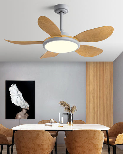 WOMO 5 Wood Blade Ceiling Fan Lamp-WM5003