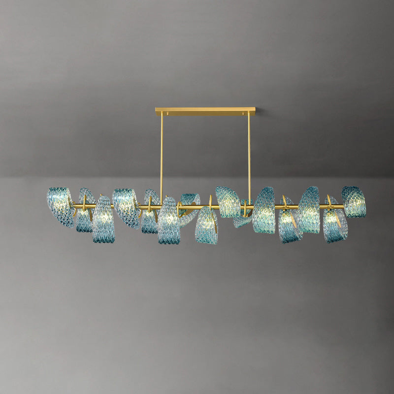 WOMO Peacock Blue Art Glass Chandelier-WM2213