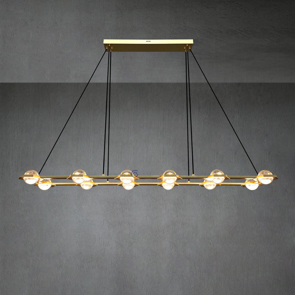 WOMO Globe Crystal Rectangular Chandelier - Eclatant