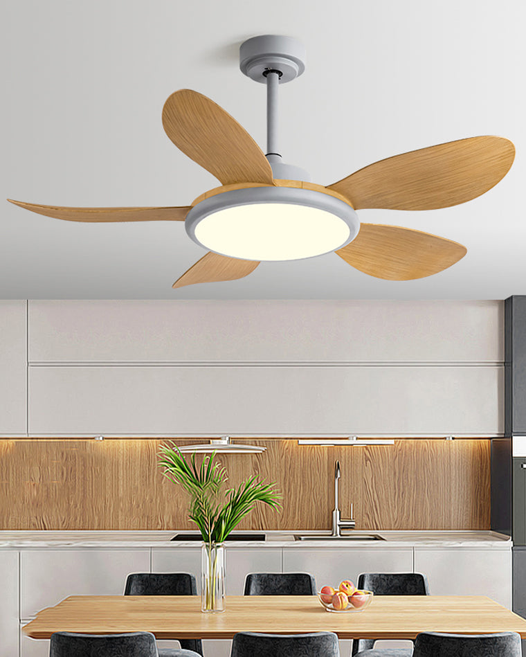 WOMO 5 Wood Blade Ceiling Fan Lamp-WM5003