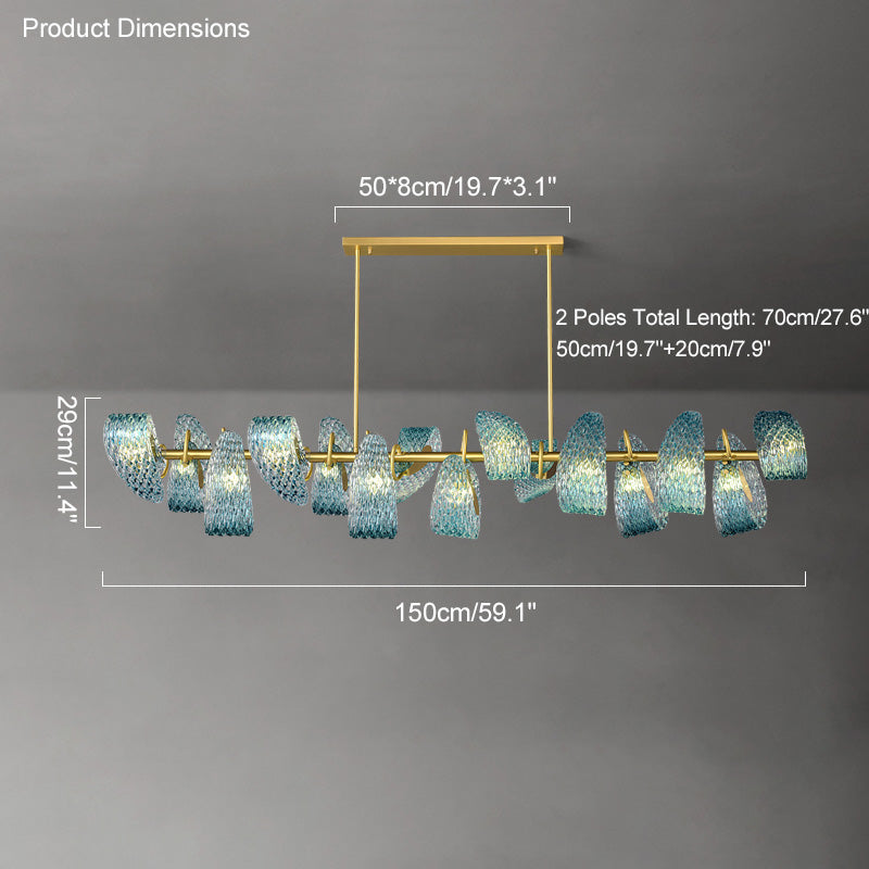 WOMO Peacock Blue Art Glass Chandelier-WM2213