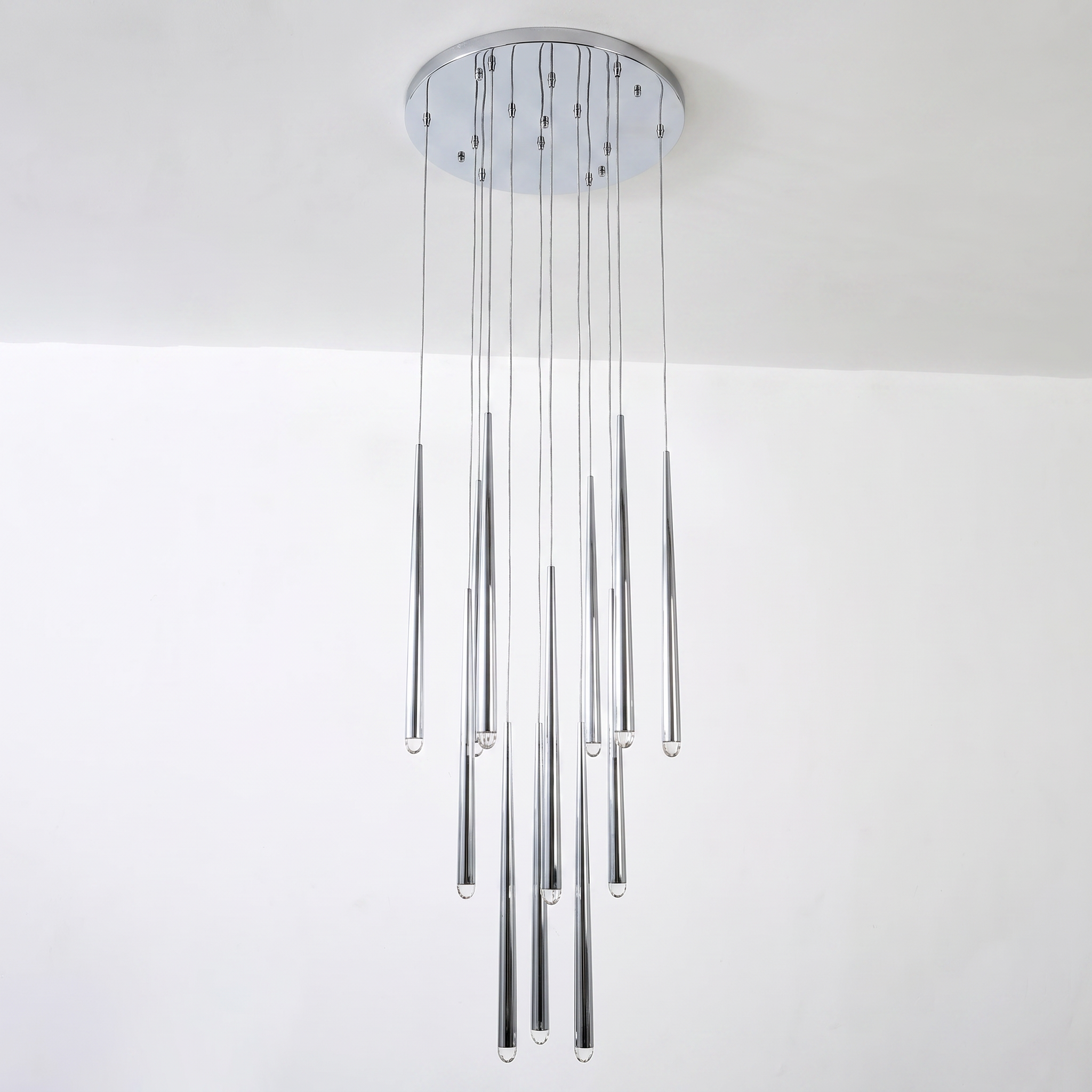 WOMO Pin Cascading Round Chandelier - Aquitaine