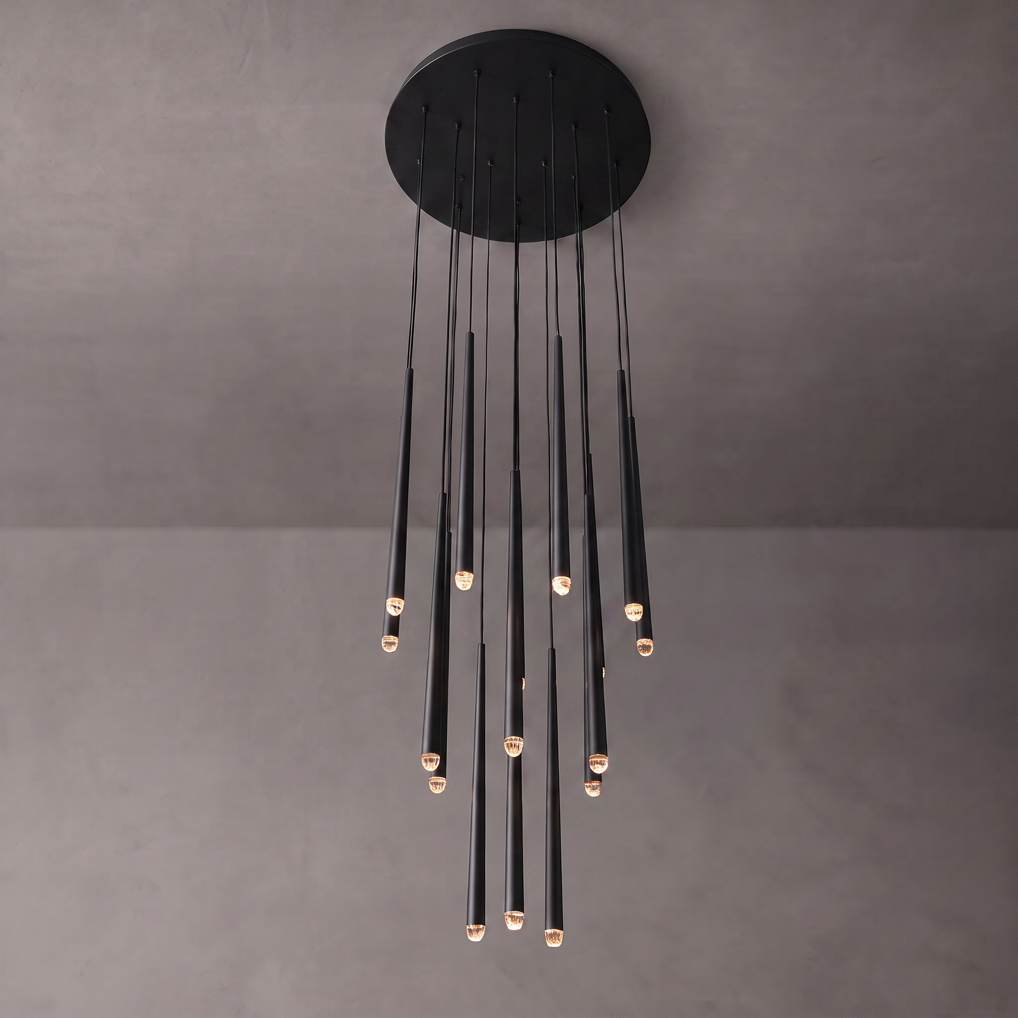 WOMO Pin Cascading Round Chandelier - Aquitaine
