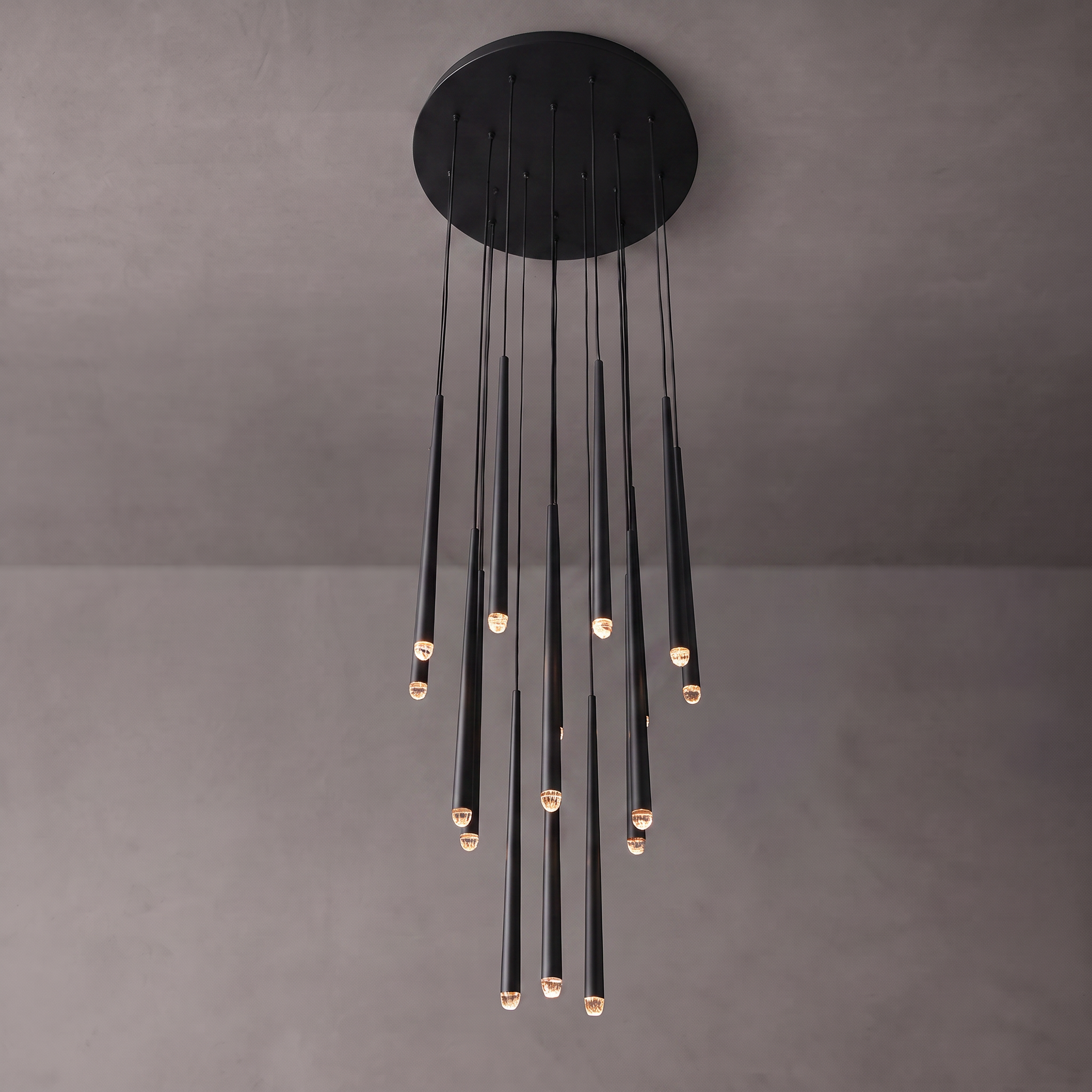 WOMO Pin Cascading Round Chandelier - Aquitaine