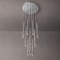 WOMO Pin Cascading Round Chandelier - Aquitaine