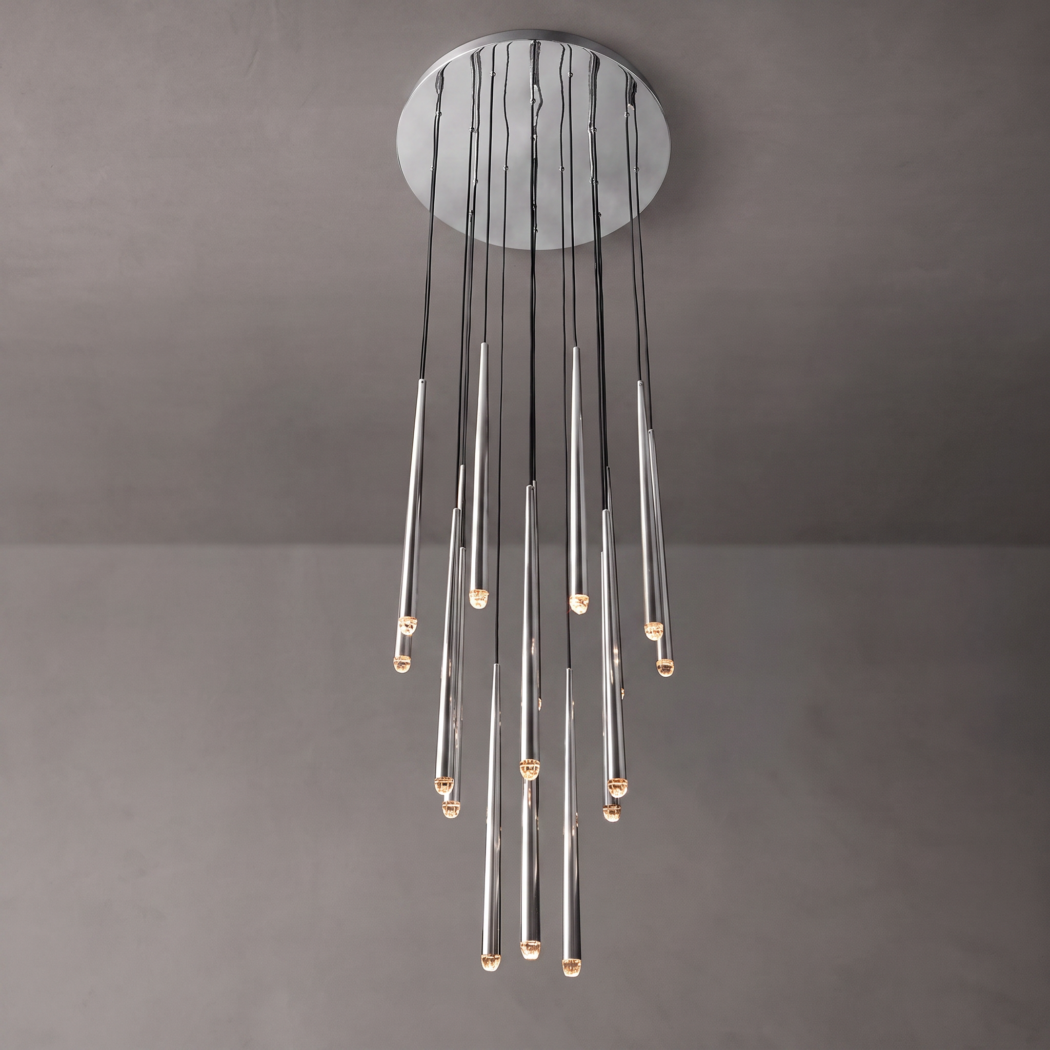 WOMO Pin Cascading Round Chandelier - Aquitaine